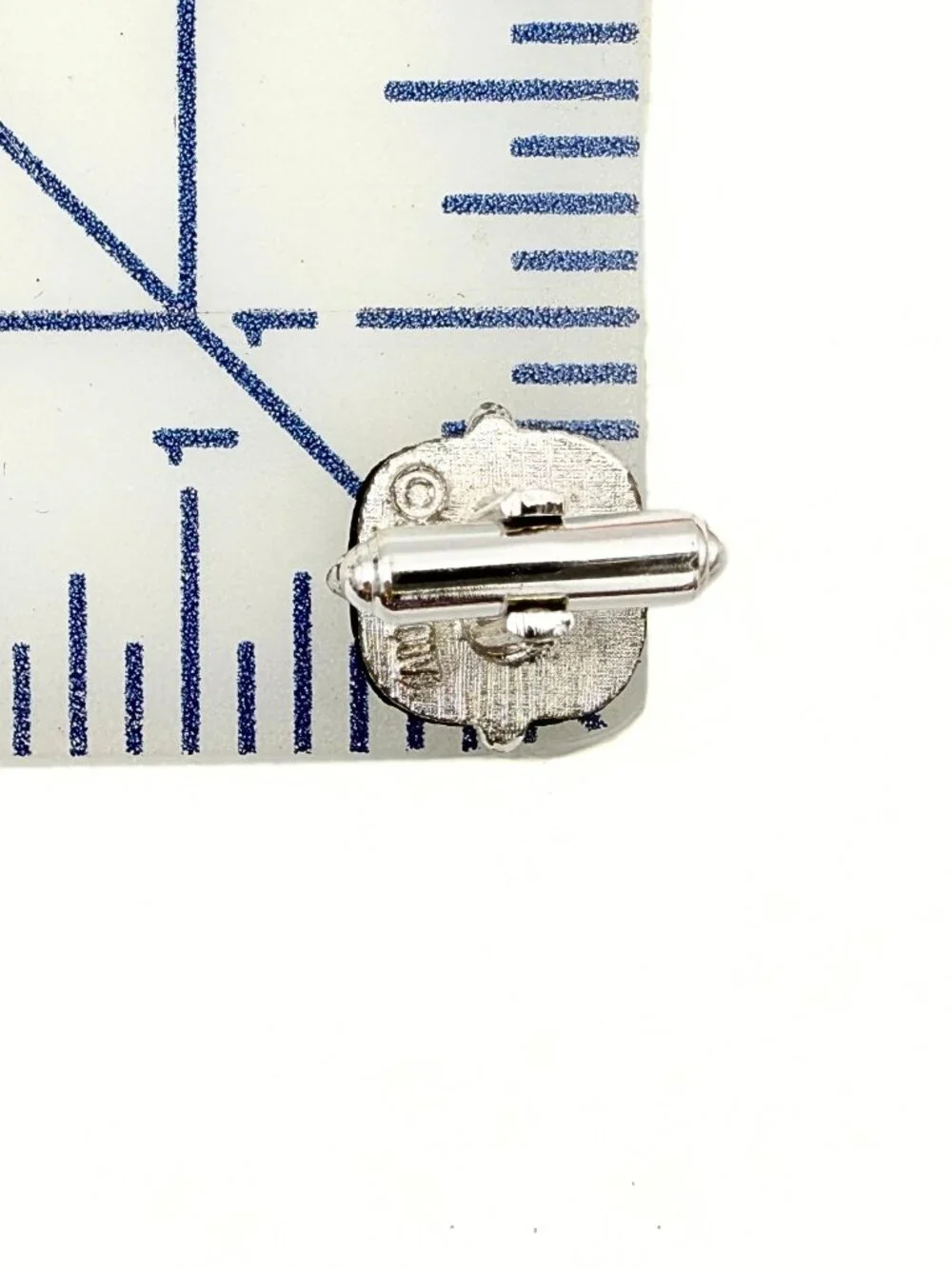 Swank Signed MCM Gray Glass Abstract Geometric Silver Plate Brutalist Cufflinks